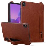 Per Lenovo Tab K10C / E10C Custodia per tablet con retro in pelle TPU e cinturino (marrone)