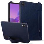 Per Lenovo Tab K10C / E10C Custodia per tablet con retro in pelle TPU e cinturino (blu scuro)