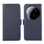 Custodia per telefono ABEL con motivo Litchi magnetico laterale in pelle con protezione RFID per Xiaomi 15 Ultra (blu)