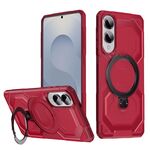 Per Samsung Galaxy S25 Edge 5G Custodia per telefono con supporto MagSafe satinato (rosso)