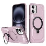 Per iPhone 16 Plus Custodia per telefono con supporto MagSafe satinato (rosa)