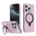 Per iPhone 16 Pro Max Custodia per telefono con supporto MagSafe satinato (rosa)
