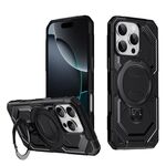 Per iPhone 16 Pro Max Custodia per telefono con supporto MagSafe satinato (nero)