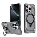 Per iPhone 16 Pro Max Custodia per telefono con supporto MagSafe satinato (grigio)