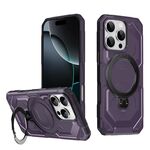 Per iPhone 16 Pro Max Custodia per telefono con supporto MagSafe satinato (viola)