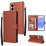 Per Samsung Galaxy S25 Edge 5G Custodia per telefono in pelle multifunzionale con 3 slot per schede (marrone)