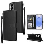 Per Samsung Galaxy S25 Edge 5G Custodia per telefono in pelle multifunzionale con 3 slot per schede (nero)