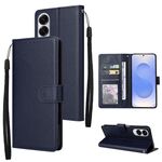 Per Samsung Galaxy S25 Edge 5G Custodia per telefono in pelle multifunzionale con 3 slot per schede (blu)