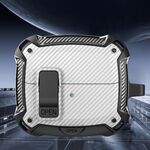 Per Samsung Galaxy Buds3 / Buds3 Pro Bumblebee Fiber Texture Custodia per auricolari con gancio e supporto (nero bianco)