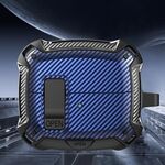 Per Samsung Galaxy Buds3 / Buds3 Pro Custodia per auricolari Bumblebee Fiber Texture con gancio e supporto (nero blu)