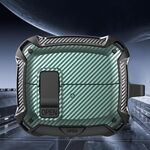Per Samsung Galaxy Buds3 / Buds3 Pro Custodia per auricolari Bumblebee Fiber Texture con gancio e supporto (nero verde)