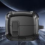 Per Samsung Galaxy Buds3 / Buds3 Pro Custodia per auricolari Bumblebee Fiber Texture con gancio e supporto (nero)