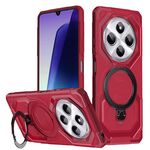 Per Redmi 14C 4G Custodia per telefono con supporto MagSafe satinato (rosso)