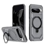 Per Google Pixel 9 Pro XL Custodia per telefono con supporto MagSafe satinato (grigio)
