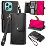 Custodia in pelle con laccetto Love Zipper per Honor 400 Lite (nero)