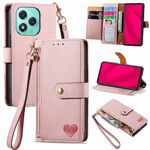 Custodia per telefono in pelle con cerniera Love Zipper For Honor 400 Lite (rosa)
