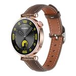 Cinturino per orologio in vera pelle con fibbia quadrata e trama Litchi da 18 mm (marrone scuro)