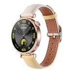 Cinturino per orologio in vera pelle con fibbia quadrata e trama Litchi da 18 mm (bianco + giallo)