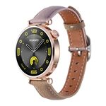 Cinturino per orologio in vera pelle con fibbia quadrata e trama Litchi da 18 mm (viola + marrone)