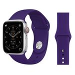 Per Apple Watch Series 3 e 2 e 1 cinturino da polso in silicone stile semplice moda 38 mm (viola)