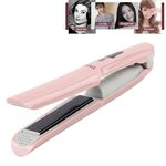 Piastra per capelli ricaricabile Mini USB senza fili Bigodino per capelli Stecca per capelli a doppio scopo (rosa)