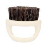 3 PCS Men Ring Design Portable Boar Brush Pennello da barba in ABS bianco per pulizia taglio di capelli (nero)