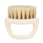 3 PCS Men Ring Design Portable Boar Brush Pennello da barba per pulizia taglio di capelli in ABS bianco (bianco)