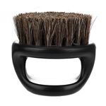 3 PCS Men Ring Design Portable Boar Brush Pennello da barba per pulizia taglio di capelli in ABS nero (nero)