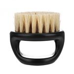 3 PCS Men Ring Design Portable Boar Brush Pennello da barba per pulizia taglio di capelli in ABS nero (bianco)