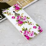 Custodia protettiva antiurto in TPU con motivo floreale rosa multiflora luminoso per Sony Xperia XZ3