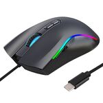 HXSJ A869 Type-C 7200 dpi 6 modalità Mouse da gioco cablato con luce RGB regolabile a 7 tasti