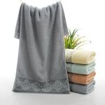 Asciugamano assorbente Asciugamano per il viso Asciugamano da bagno in panno morbido spesso, dimensioni: 35x75 cm (grigio)