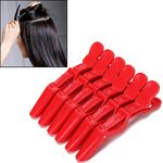 6 pezzi di capelli non facili da sfilare parrucchiere barbiere stile negozio di divisori speciali strumenti per capelli clip (rosso)