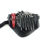 Parrucchiere Tagliacapelli Pettine Borsa in pelle PU Borsa porta attrezzi da barbiere (nera)