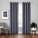 Tenda solida con isolamento in tessuto ad alta precisione per tende da 4 pezzi, dimensioni: 42 × 84 pollici （107 × 213 cm） (grigio scuro)