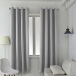 Tenda solida con isolamento in tessuto per tende ad alta precisione da 4 pezzi, dimensioni: 52 × 63 pollici （132 × 160 cm） (grigio chiaro)