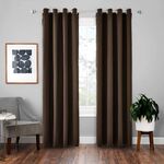 Tenda solida con isolamento in tessuto ad alta precisione per tende da 4 pezzi, dimensioni: 52 × 84 （132 × 213） (caffè scuro)