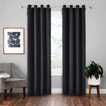 Tenda solida con isolamento in tessuto per tende ad alta precisione da 4 pezzi, dimensioni: 140 × 175 (nero)