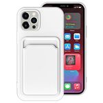 Per iPhone 11 Pro Max Custodia antiurto in TPU + fodera in flanella con slot per schede (bianco)