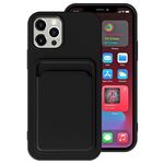 Per iPhone 11 Pro Custodia antiurto in TPU + fodera in flanella con slot per schede (nero)