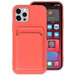 Per iPhone 11 Pro Custodia antiurto in TPU + fodera in flanella con slot per schede (arancione rosa)