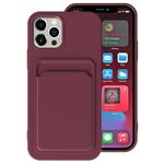 Per iPhone 11 Pro TPU + custodia antiurto fodera in flanella con slot per schede (viola scuro)