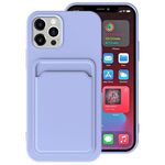 Per iPhone 11 Pro Custodia antiurto in TPU + fodera in flanella con slot per schede (viola chiaro)