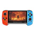 X19 Plus Console di gioco portatile con schermo da 5,1 pollici Supporto memoria 8G Espansione scheda TF e uscita AV (rosso + blu)
