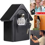 Cassetta di sicurezza per armadietto a muro con password a forma di capanna, con 1 chiave (nera)