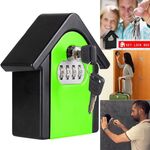 Cassetta di sicurezza per armadietto a muro con password a forma di capanna, con 1 chiave (verde)