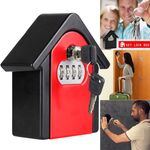 Cassetta di sicurezza per armadietto a muro con password a forma di capanna, con 1 chiave (rossa)