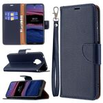 Per Nokia G20 Litchi Texture Color Pure Color Horizontal Pelle Custodia in pelle con supporto e carte Slot & Portafoglio e cordino (blu scuro)