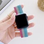 Cinturino milanese a quattro colori per Apple Watch Series 8&7 41mm / SE 2&6&SE&5&4 40mm / 3&2&1 38mm (rosa argento verde blu)