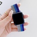 Cinturino milanese a quattro colori per Apple Watch Series 8&7 41mm / SE 2&6&SE&5&4 40mm / 3&2&1 38mm (grigio argento blu viola)